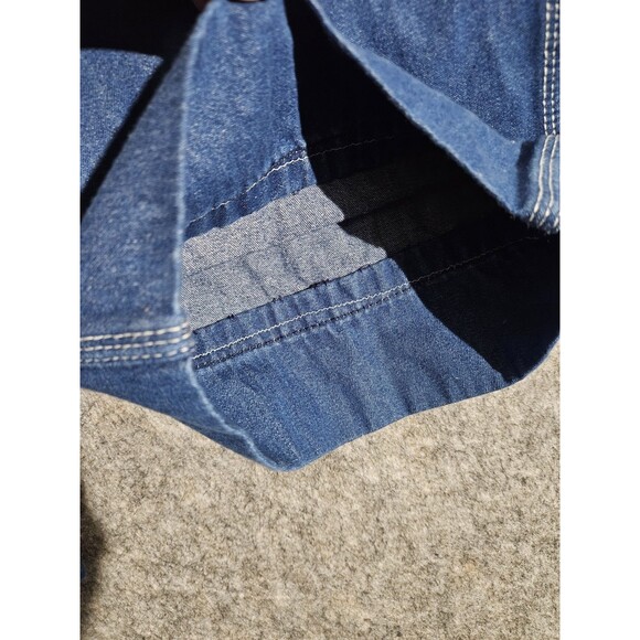 Liberty Denim Overalls Mens 44x32 Bib Workwear Carpenter Pockets Hemmed To 27 - Picture 6 of 9